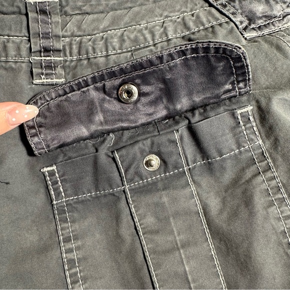 Smart Set Skort S Y2K Vintage Cargo Mini Skirt Shorts Dark Grey Drawstring - Picture 7 of 7